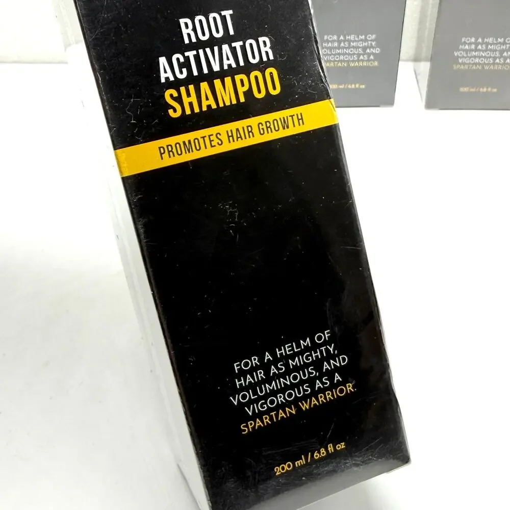 Lot of 3 Spartan Root Activator Shampoo 6.8oz 200ml Bottles Promotes Hair Growth